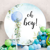Aperturee - Blue Moon Oh Baby Round Baby Shower Backdrop